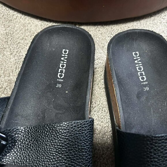H&M Double Strap Buckle Sandals | Platform Slides | Size EU 39 / US 8 - Picture 4 of 6